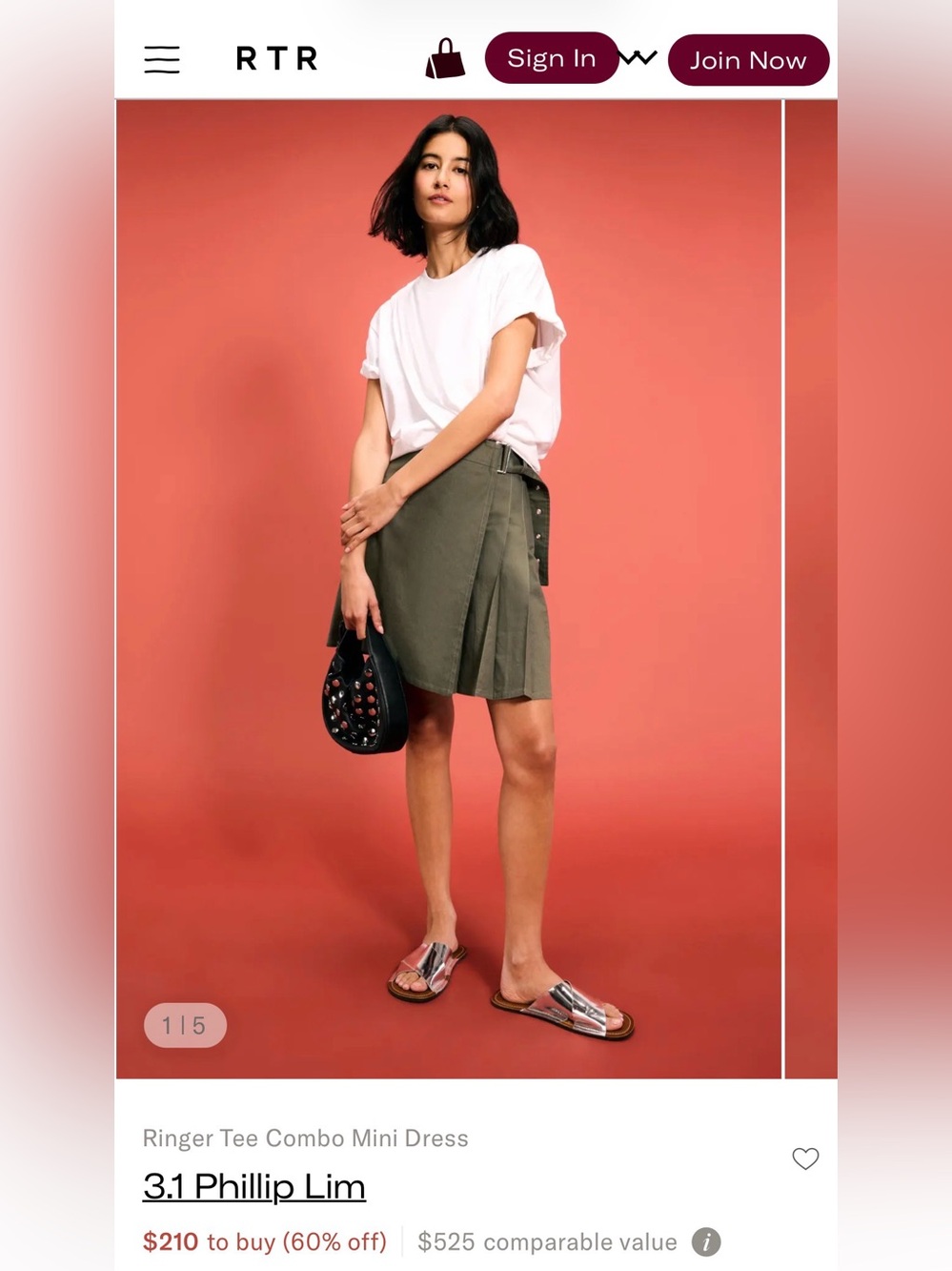 Utility DRESS by designer Philip Lim, XXL, skirt/ringer tee as one piece - Picture 11 of 11